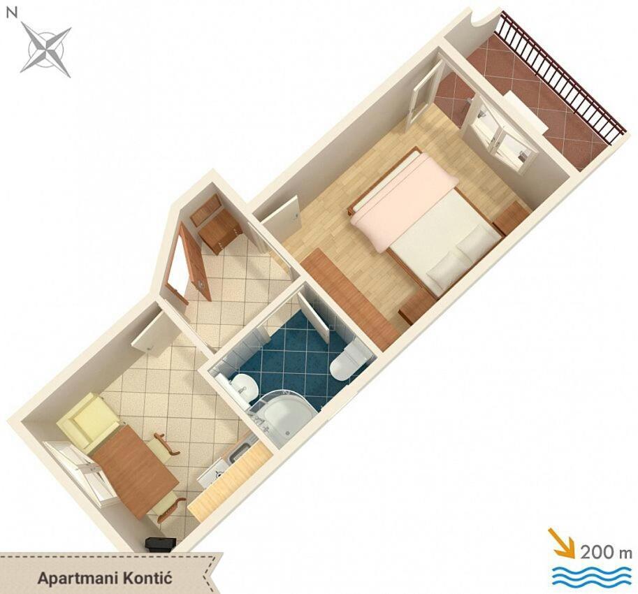 Apartmani Kontic Baska Voda Ngoại thất bức ảnh
